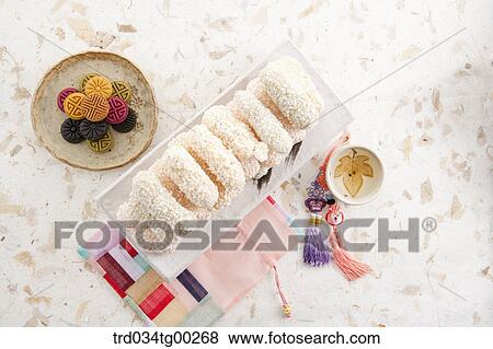 Various Korean dessert and patch work, clothes accessories View Large Photo Image Stock Photo - Various Korean dessert and patch work, clothes accessories. Fotosearch