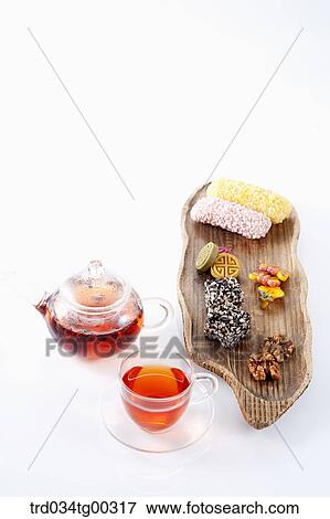 Various Korean dessert and tea setting View Large Photo Image Stock Photo - Various Korean dessert and tea setting . Fotosearch