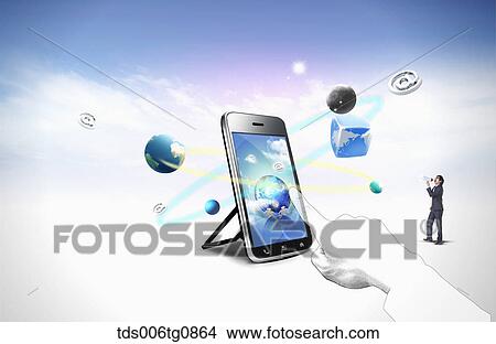 Various Smart Phone Applications Of Internet View Large Photo Image Picture - Various Smart Phone Applications Of Internet. Fotosearch