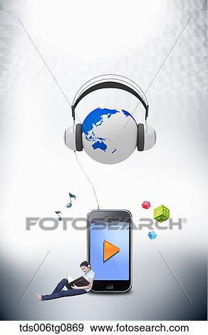 Stock Photo - Various Smart Phone Applications Of Music. Fotosearch