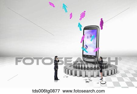 Stock Photo - Various Smart Phone Applications Of Chatting. Fotosearch