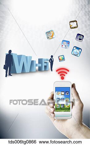 Various Smart Phone Applications Of Wi-Fi View Large Photo Image Stock Photograph - Various Smart Phone Applications Of Wi-Fi. Fotosearch