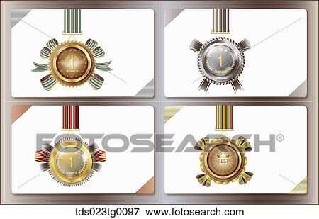 Stock Photo - Various Types Of Award Medals In Various Shapes. Fotosearch
