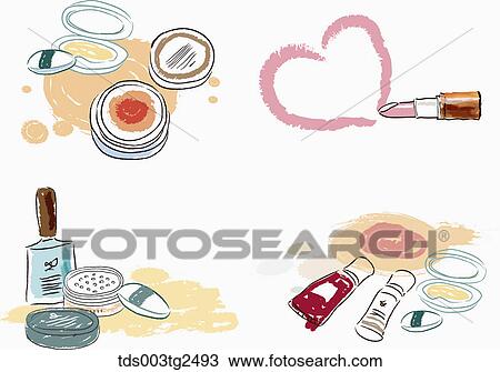 Stock Image - Various Types Of Icons Of Make Up Products. Fotosearch