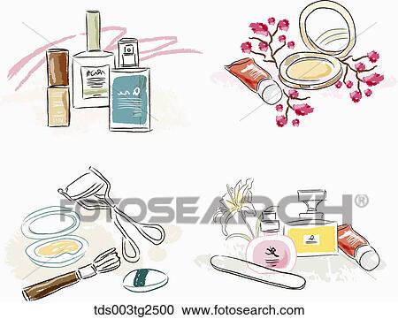 Stock Image - Various Types Of Icons Of Make Up Products. Fotosearch