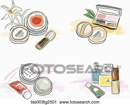 Stock Image - Various Types Of Icons Of Make Up Products. Fotosearch