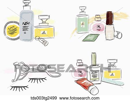 Stock Photo - Various Types Of Icons Of Make Up Products. Fotosearch