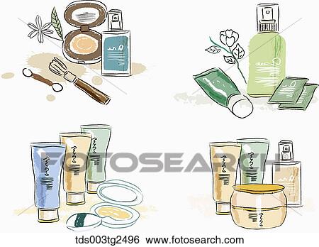 Stock Photograph - Various Types Of Icons Of Make Up Products. Fotosearch