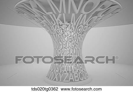 Stock Image - White Pillar Of Alphabets. Fotosearch