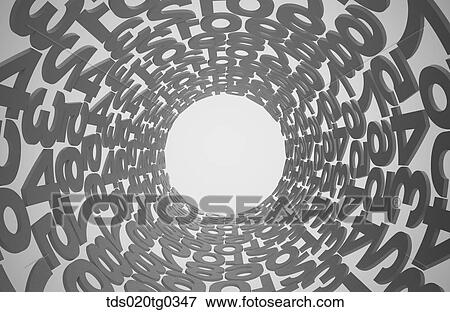 White Tunnel Shape Covered With Numbers View Large Photo Image Stock Photo - White Tunnel Shape Covered With Numbers. Fotosearch