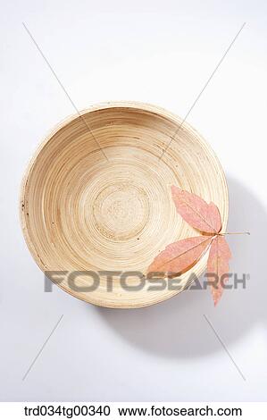 Wooden Bowl And A Fallen Leaf View Large Photo Image Stock Image - Wooden Bowl And A Fallen Leaf. Fotosearch