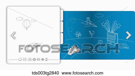 Clipart - Education related illustration on blue paper with white note . Fotosearch