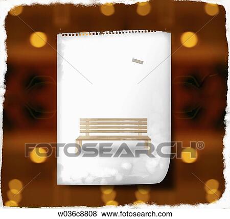 The bench and sketchbook with the light background View Large Illustration Stock Illustration - The bench and sketchbook with the light background. Fotosearch