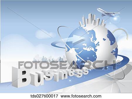 The blue globe with the winding arrow and business blocks View Large Illustration Stock Illustration - The blue globe with the winding arrow and business blocks. Fotosearch
