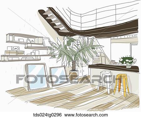 The brown colored two-storied studio illustration View Large Illustration Stock Illustration - The brown colored two-storied studio illustration. Fotosearch