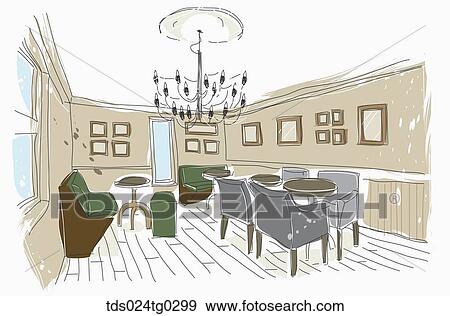 Stock Illustration - The brown, gray, and green colored lounge illustration. Fotosearch