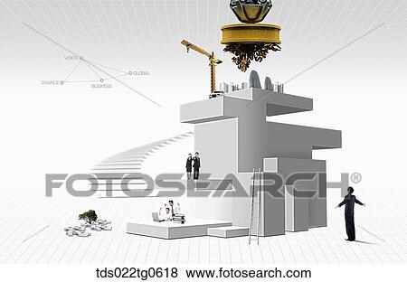 The building and construction heavy equipment with business people View Large Illustration Stock Illustration - The building and construction heavy equipment with business people. Fotosearch