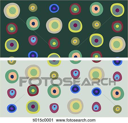 Clip Art - The colorful circle pattern with green and gray background. Fotosearch