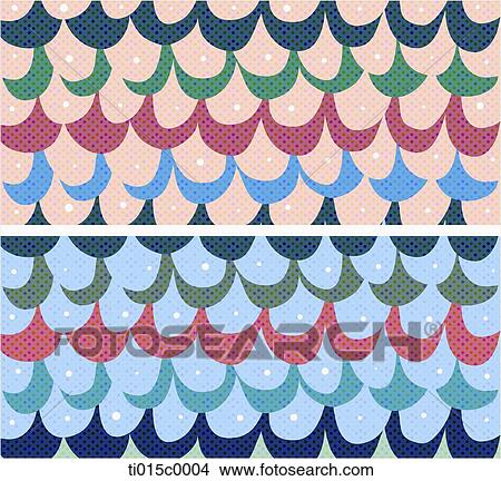 Stock Illustration - The colorful wave pattern with the pink and blue background. Fotosearch