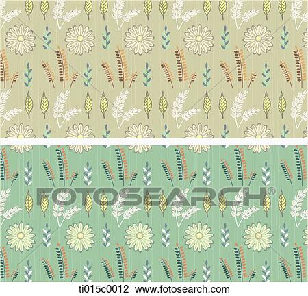 The flower and leaf with the brown and green background View Large Illustration Drawing - The flower and leaf with the brown and green background. Fotosearch