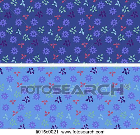 Clip Art - The flower pattern with the dark blue and sky blue background. Fotosearch