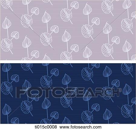 Stock Illustration - The flower pattern with the gray and blue background. Fotosearch