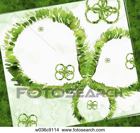 The flower shape of green leaves on the white canvas View Large Illustration Stock Illustration - The flower shape of green leaves on the white canvas. Fotosearch
