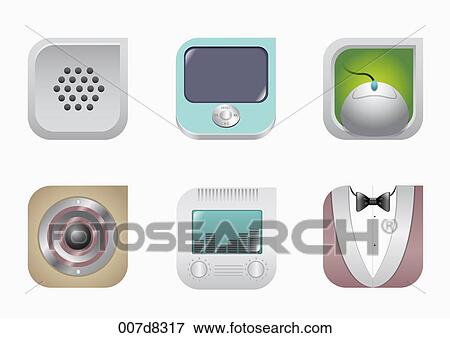 The icon for the multimedia View Large Illustration Stock Illustration - The icon for the multimedia. Fotosearch