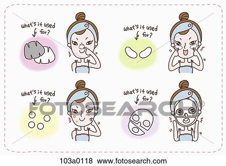 The kinds of facial pack for skin View Large Illustration Stock Illustration - The kinds of facial pack for skin. Fotosearch