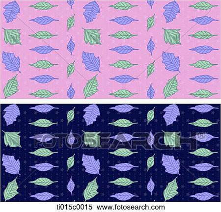 The leaf pattern with the pink and blue background View Large Illustration Stock Illustration - The leaf pattern with the pink and blue background. Fotosearch
