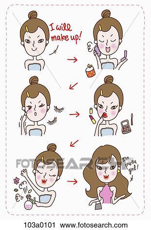 The make up step View Large Illustration Clip Art - The make up step . Fotosearch
