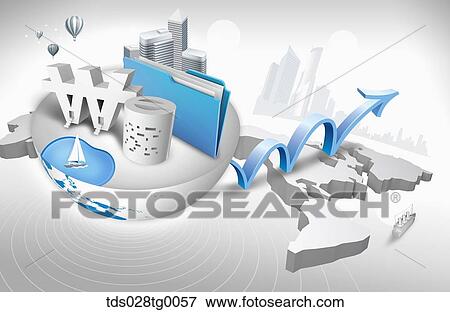 The money, building, document, and internet mark on the hemisphere with jumping blue arrow View Large Illustration Stock Illustration - The money, building, document, and internet mark on the hemisphere with jumping blue arrow. Fotosearch