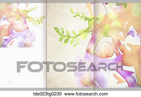 The orange and pink colored circle background with the green leaves View Large Illustration Clipart - The orange and pink colored circle background with the green leaves. Fotosearch