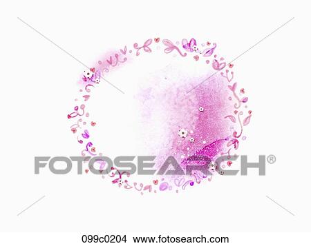 The pastel pink colored flower wreath View Large Illustration Stock Illustration - The pastel pink colored flower wreath. Fotosearch