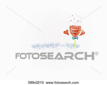 Clipart - The pastel red colored flower. Fotosearch