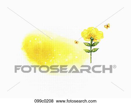 Stock Illustration - The pastel yellow colored flower . Fotosearch