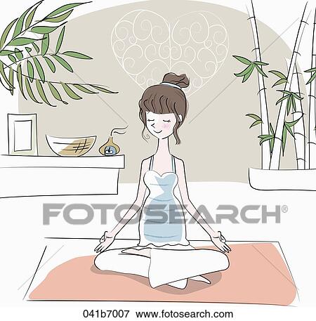 The pregnant woman doing yoga View Large Illustration Stock Illustration - The pregnant woman doing yoga. Fotosearch