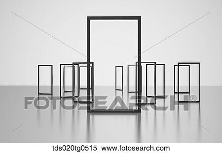 Stock Illustration - The standing black rectangle frames . Fotosearch