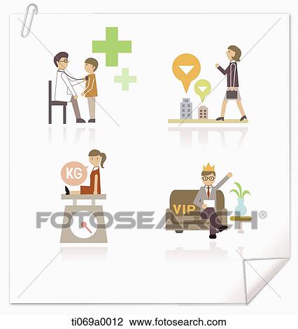 Drawing - The various business related image. Fotosearch