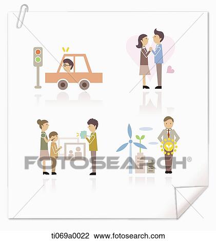 The various business related image View Large Illustration Drawing - The various business related image. Fotosearch
