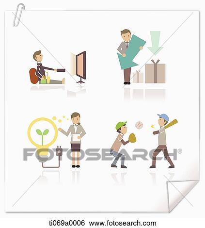 Stock Illustration - The various business related image. Fotosearch