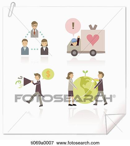 Stock Illustration - The various business related image. Fotosearch