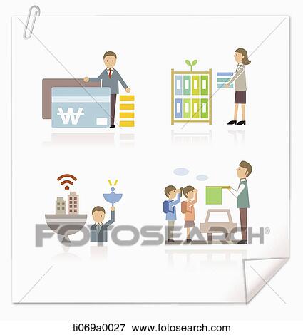 The various business related image View Large Illustration Stock Illustration - The various business related image. Fotosearch
