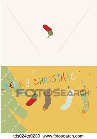 The white and yellow Christmas card with socks View Large Illustration Clipart - The white and yellow Christmas card with socks. Fotosearch