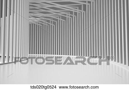 The white hallway with the vertical structure around View Large Illustration Stock Illustration - The white hallway with the vertical structure around. Fotosearch