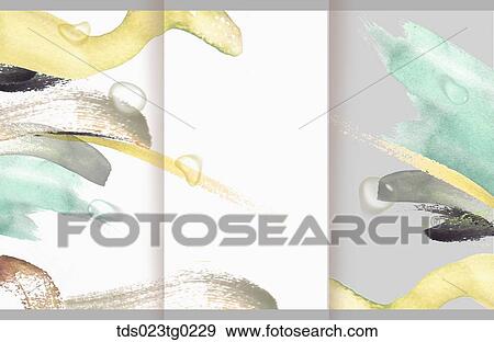 Stock Illustration - The yellow, blue, gray, and brown colored background with the water drop . Fotosearch