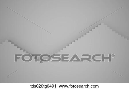Clip Art - The zigzagged stair in mountain shape. Fotosearch