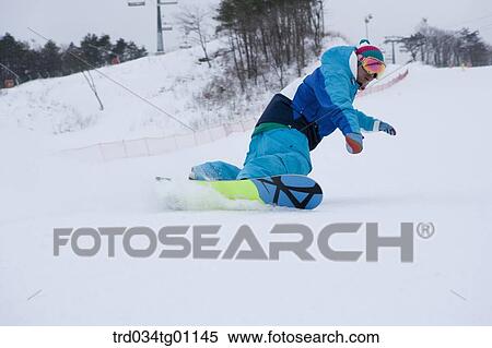 A man snowboarding on the slope View Large Photo Image Stock Photography - A man snowboarding on the slope. Fotosearch