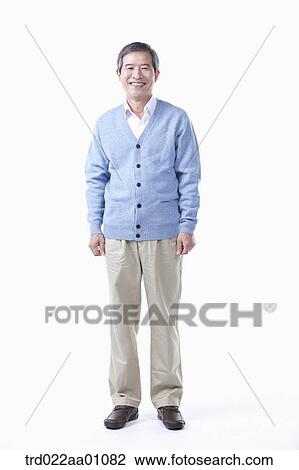 Stock Image - A standing elderly man . Fotosearch