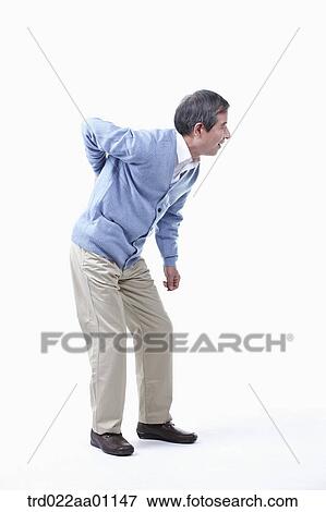 Stock Photo - An elderly man with backache . Fotosearch